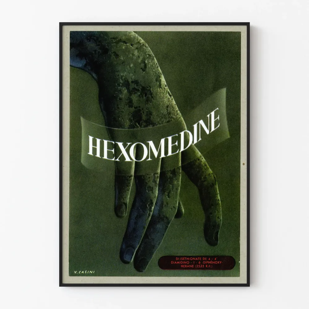 Vintage plakat Hexomedine do dekoracji ścian