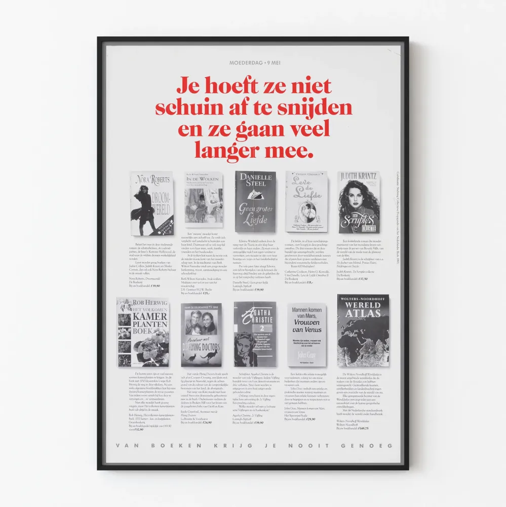 Vintage plakat holenderski na Dzień Matki - Literacka dekoracja ścienna