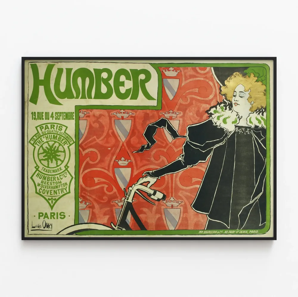 Vintage plakat Humber do dekoracji ściennej w stylu paryskim