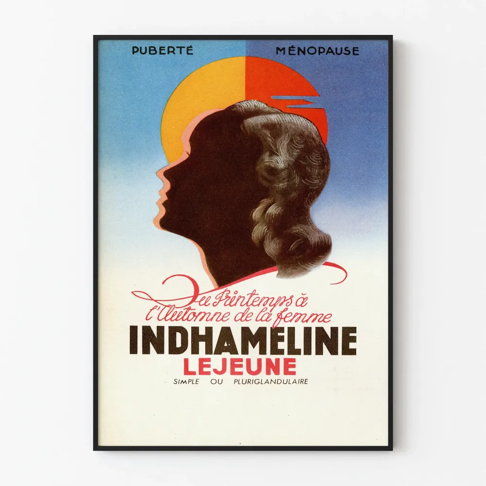 Vintage plakat Indhameline Lejeune do dekoracji ściennych dla kobiet