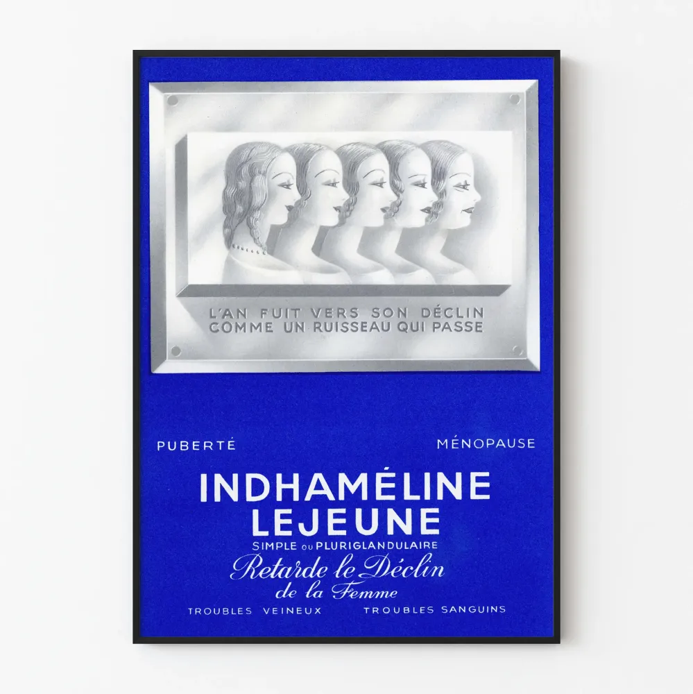 Vintage plakat Indhameline Lejeune - Retro dekoracja ścienna dla kobiet