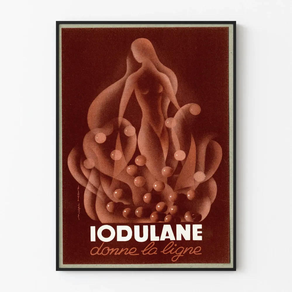 Vintage plakat Iodulane wyznacza styl w dekoracji ściennej