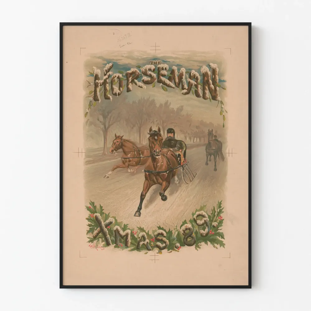Vintage plakat „Jeźdźca na Boże Narodzenie 89” do dekoracji ściennych