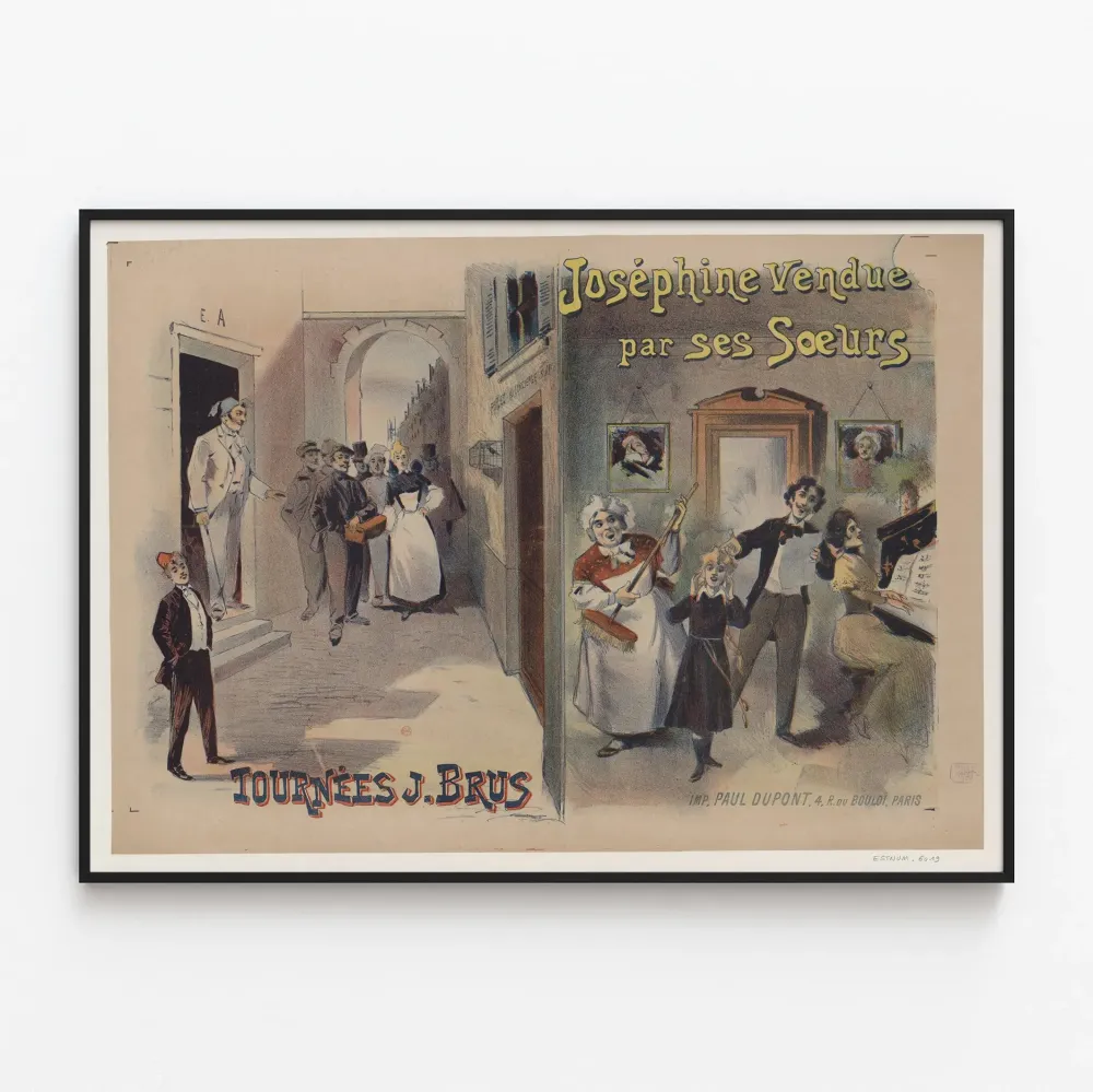 Vintage plakat Joséphine sprzedanej przez jej siostry - Artystyczna dekoracja ścienna
