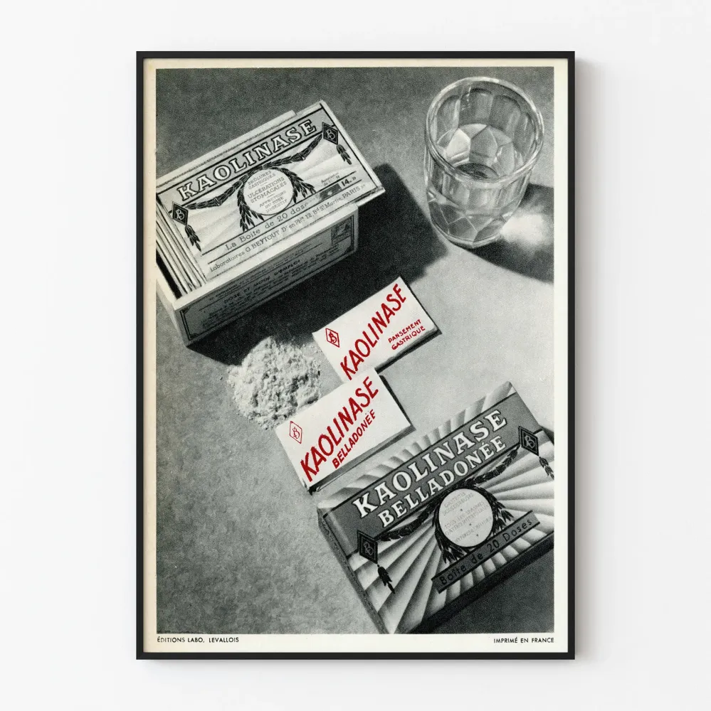 Vintage plakat Kaolinase do dekoracji ściennych w stylu retro