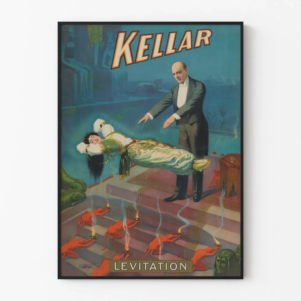 Vintage plakat Kellar Lévitations - Magiczna dekoracja ścienna