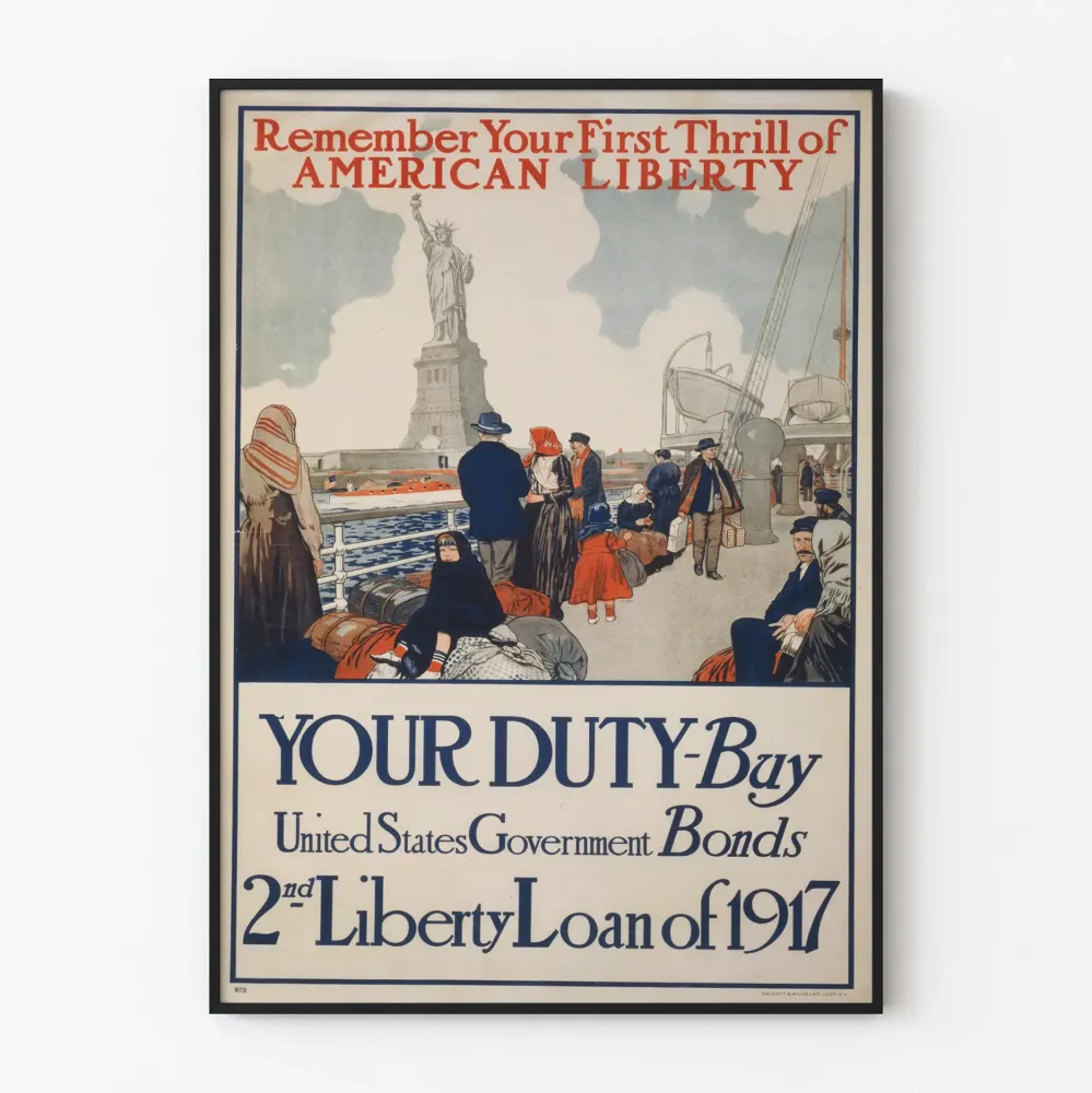 Vintage plakat Liberty Loan 1917 - Historyczna dekoracja ścienna