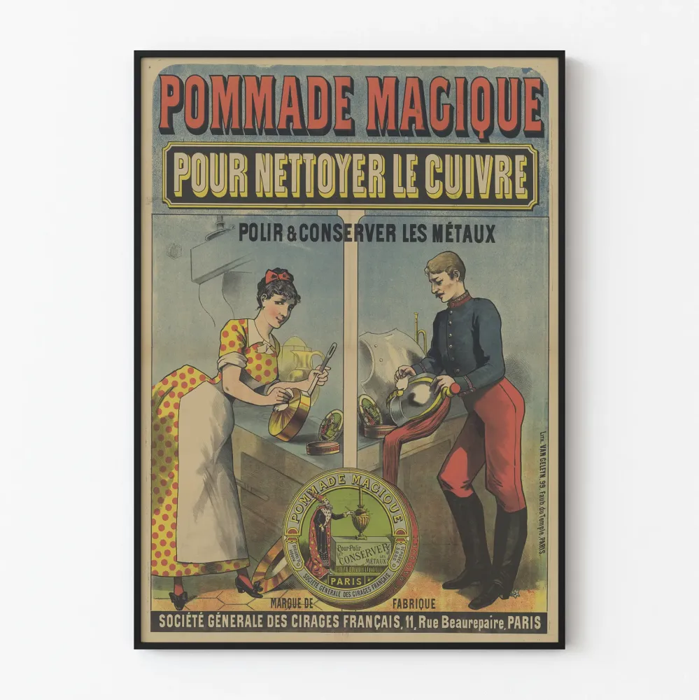 Vintage plakat Magiczna maść do czyszczenia miedzi i polerowania metali