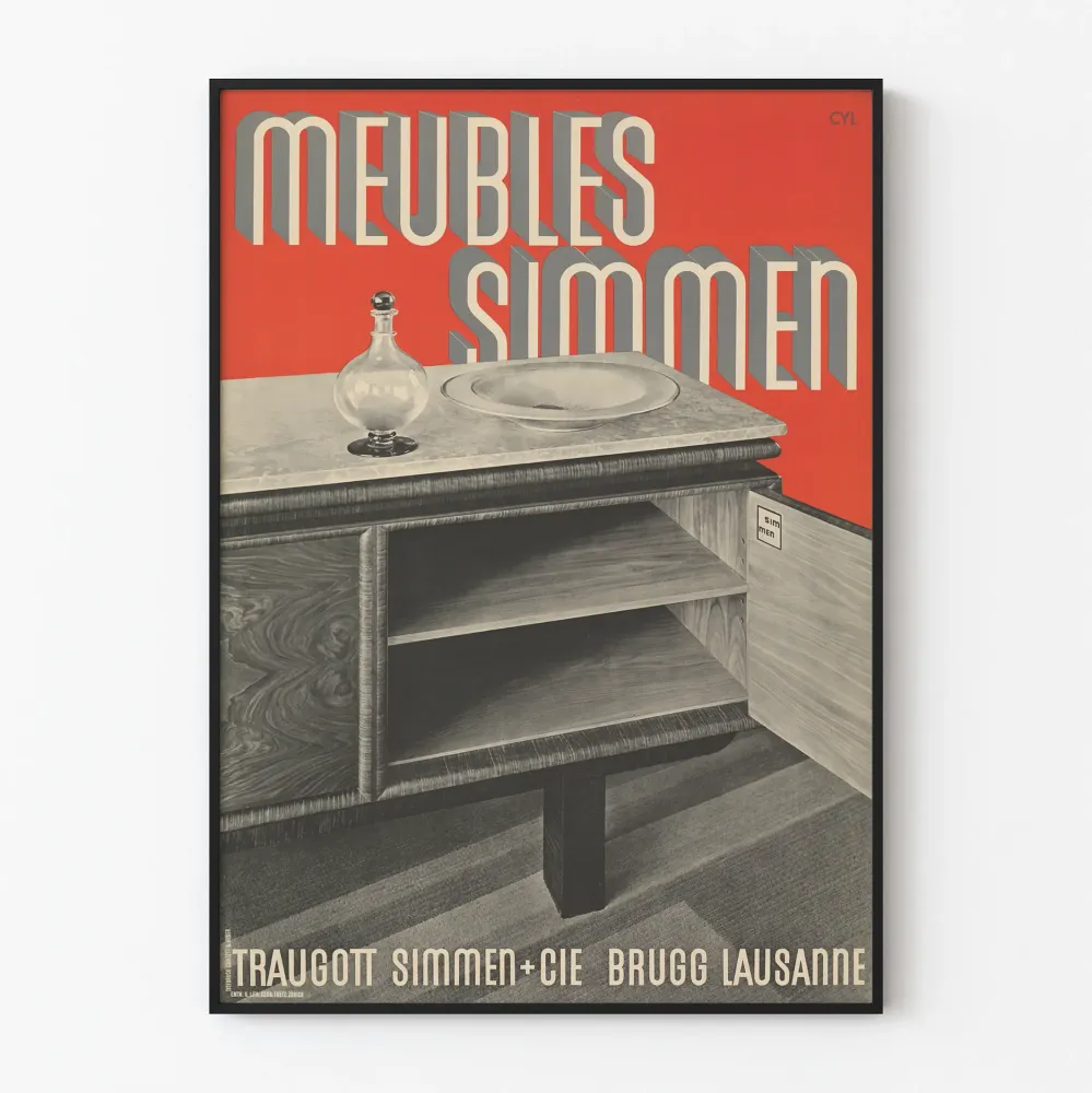 Vintage plakat meble Simmen - Elegancka dekoracja ścienna