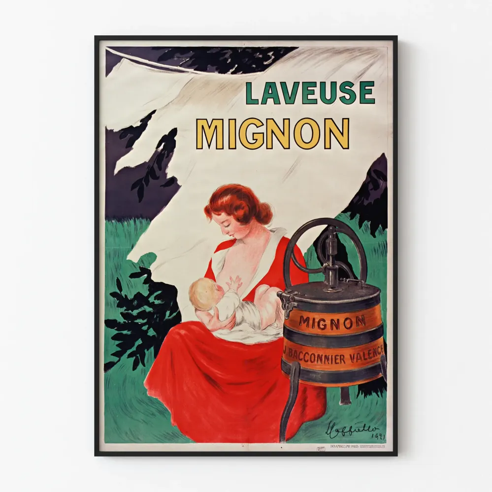 Vintage plakat Mignon do pralki - Retro dekoracja ścienna