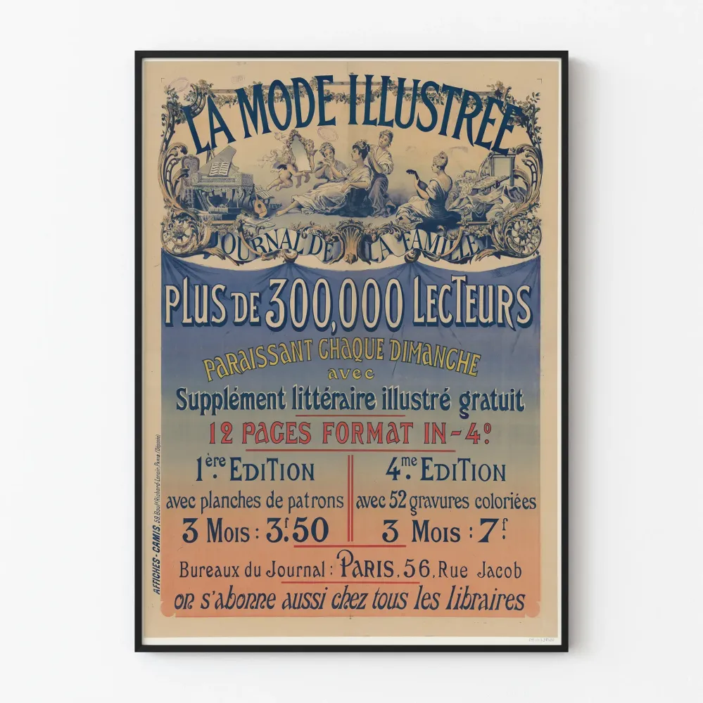 Vintage plakat La Mode Illustrée – Elegancka dekoracja ścienna, czasopismo dla rodziny
