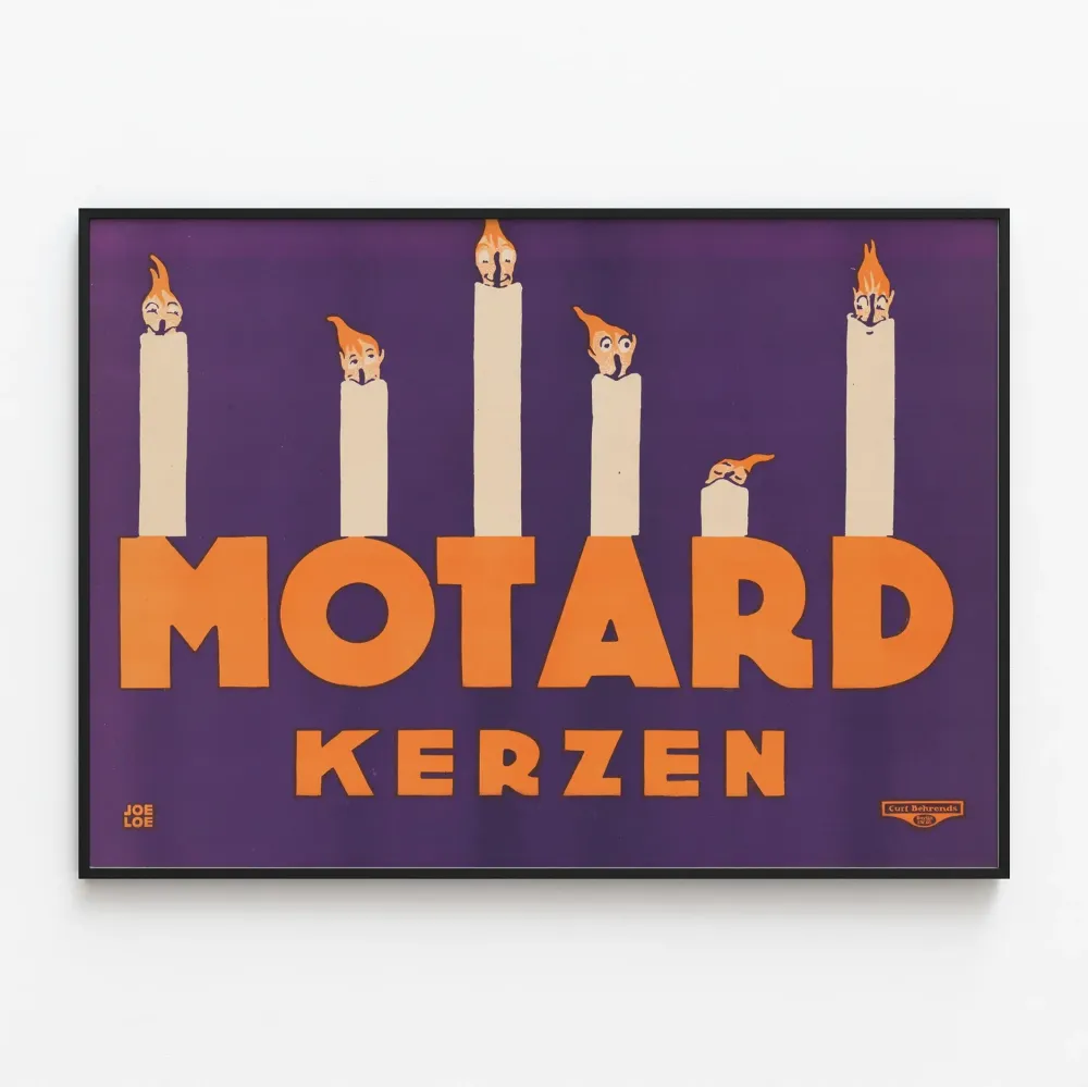 Vintage plakat Motard Kerzen do dekoracji ściennej