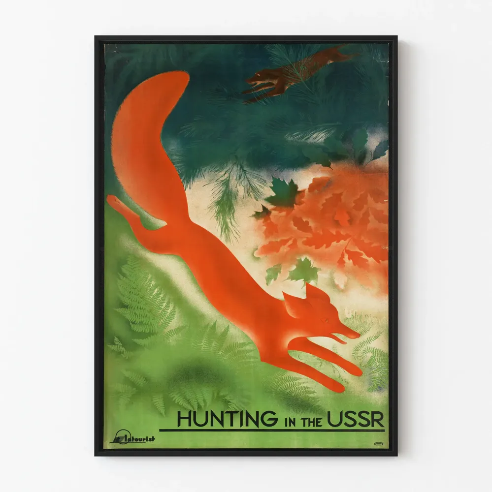 Vintage plakat myśliwski z ZSRR - Retro dekoracja ścienna