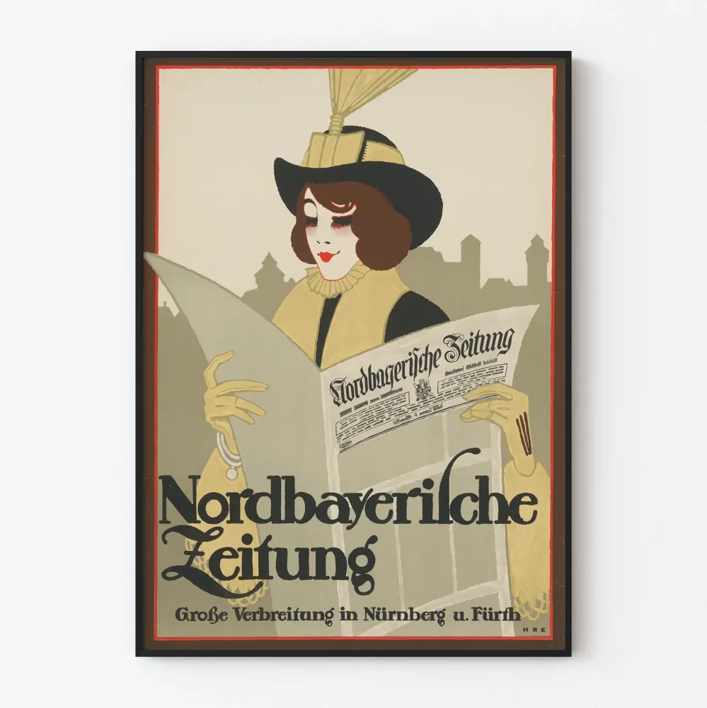 Vintage plakat Nordbayerische Zeitung dekoracja ścienna