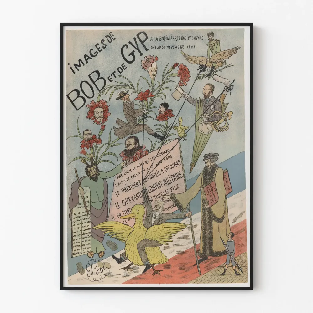 Vintage plakat z obrazem Boba i Gypa do oryginalnej dekoracji ściennej