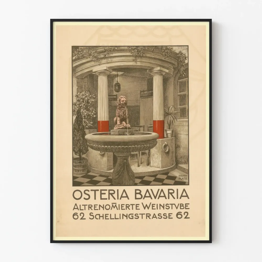 Vintage plakat Osteria Bavaria - Retro dekoracja ścienna