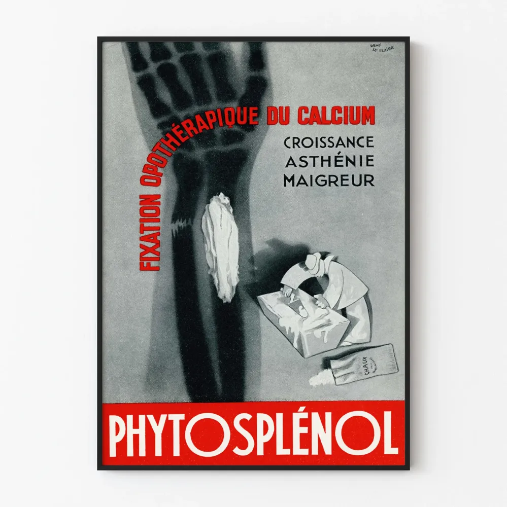 Vintage plakat Phytosplénol - Fototerapia wapnia w stylu vintage