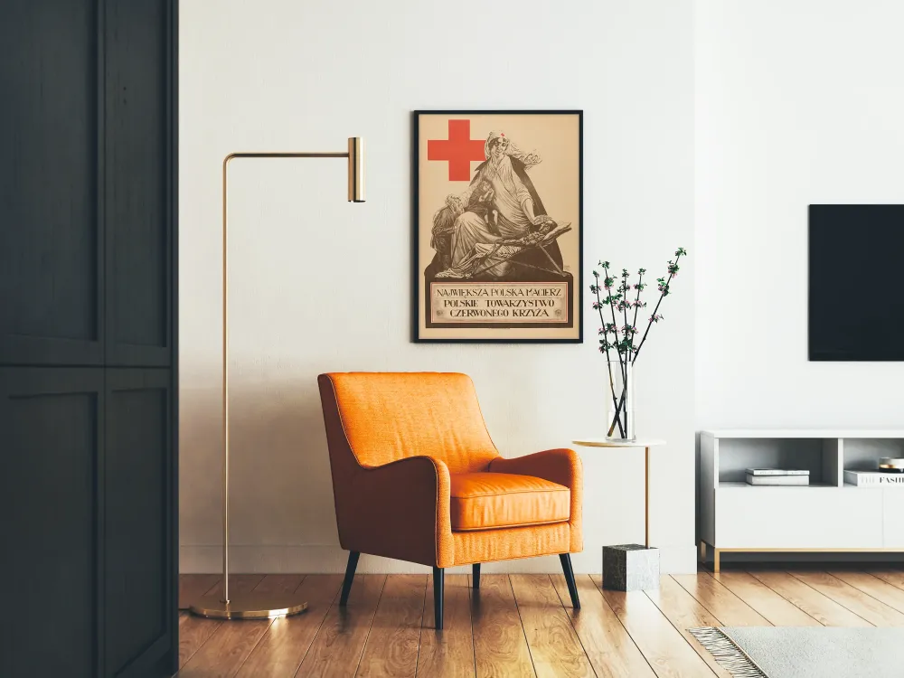 Vintage plakat Polskiego Czerwonego Krzyż - Największa polska matka