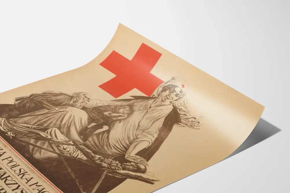 Vintage plakat Polskiego Czerwonego Krzyż - Największa polska matka