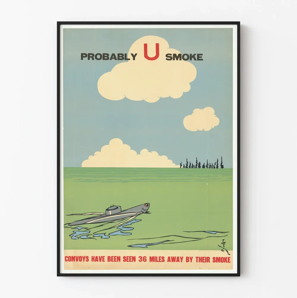 Vintage plakat prawdopodobnie U Smoke - dekoracja ścienna militarna