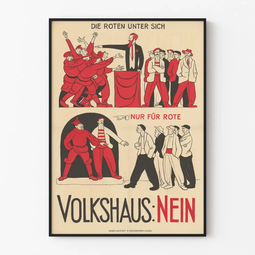 Vintage plakat propagandowy niemieckiego Volkshaus Nie dekoracyjny