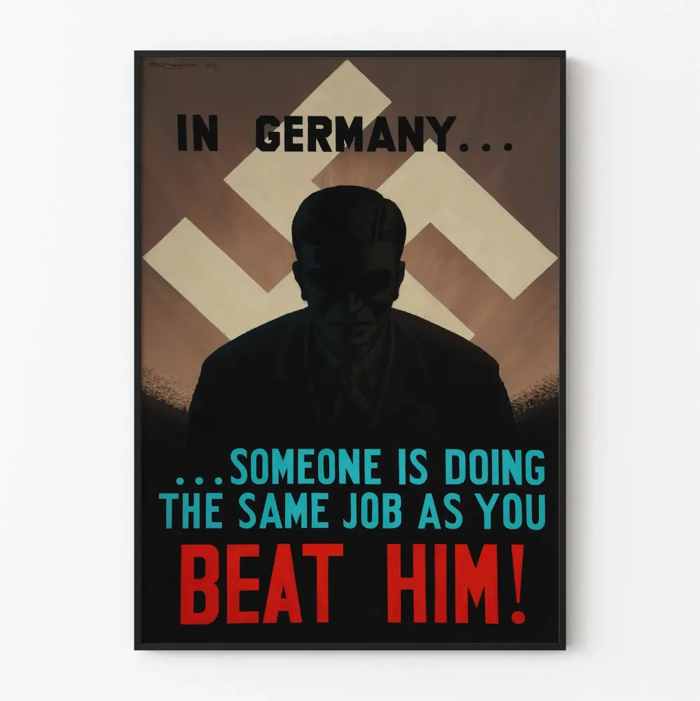 Vintage plakat propagandowy niemieckiej - historyczna dekoracja ścienna