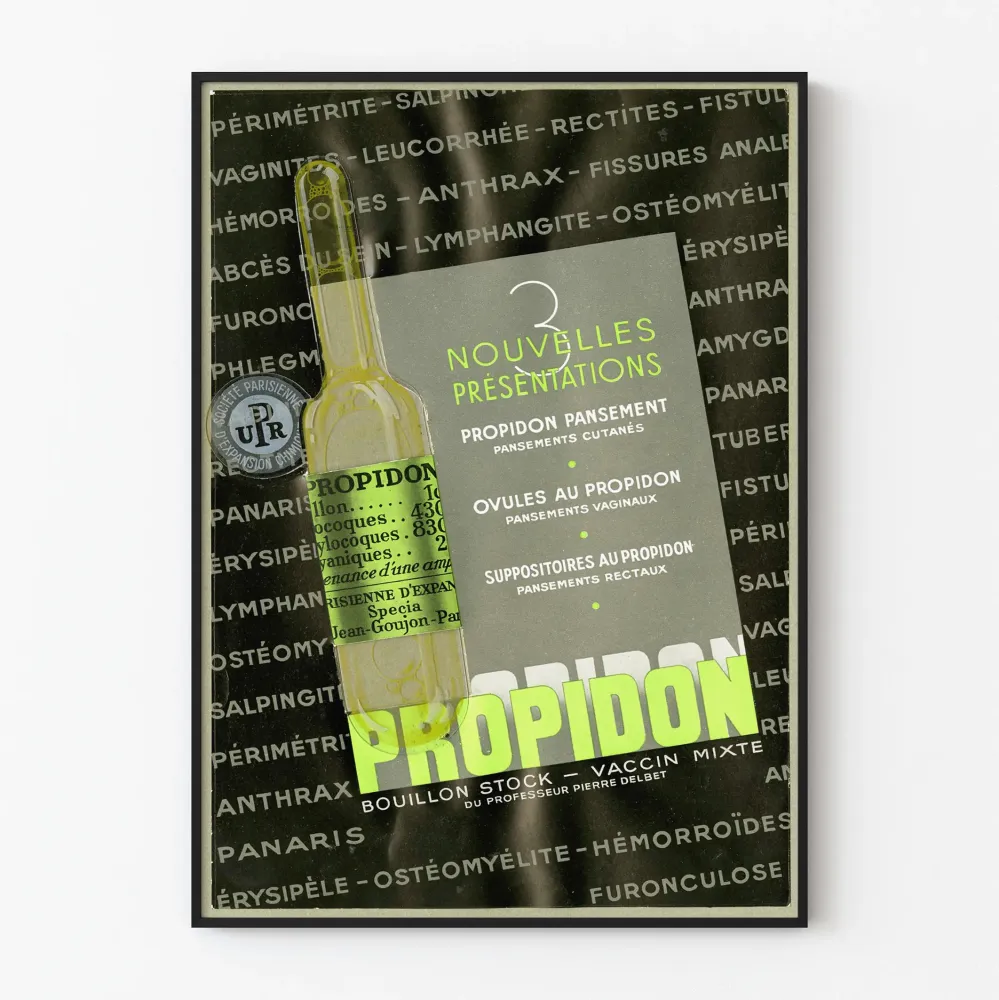 Vintage plakat Propidon - Retro medyczna dekoracja ścienna