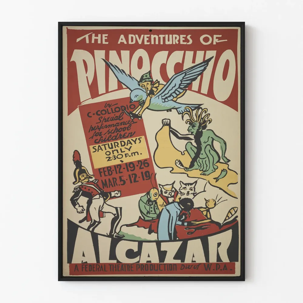 Vintage plakat Przygody Pinokia - Dekoracja ścienna dla dzieci