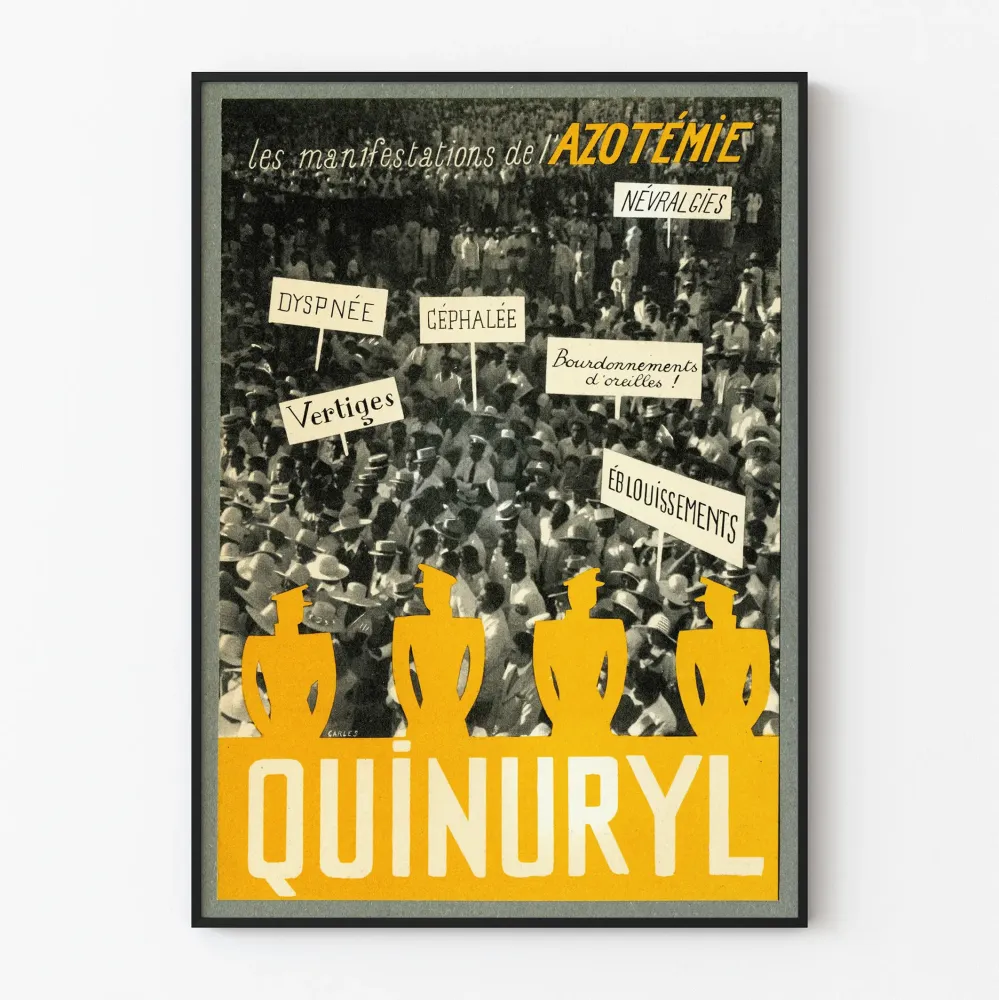 Vintage plakat Quinuryl - Retro dekoracja ścienna medyczna