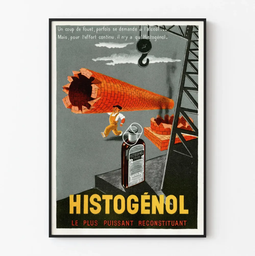 Vintage plakat reklamowy Histogénol, silny środek rekonstruujący