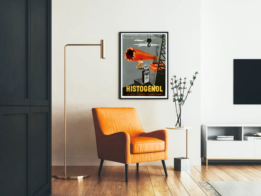 Vintage plakat reklamowy Histogénol, silny środek rekonstruujący
