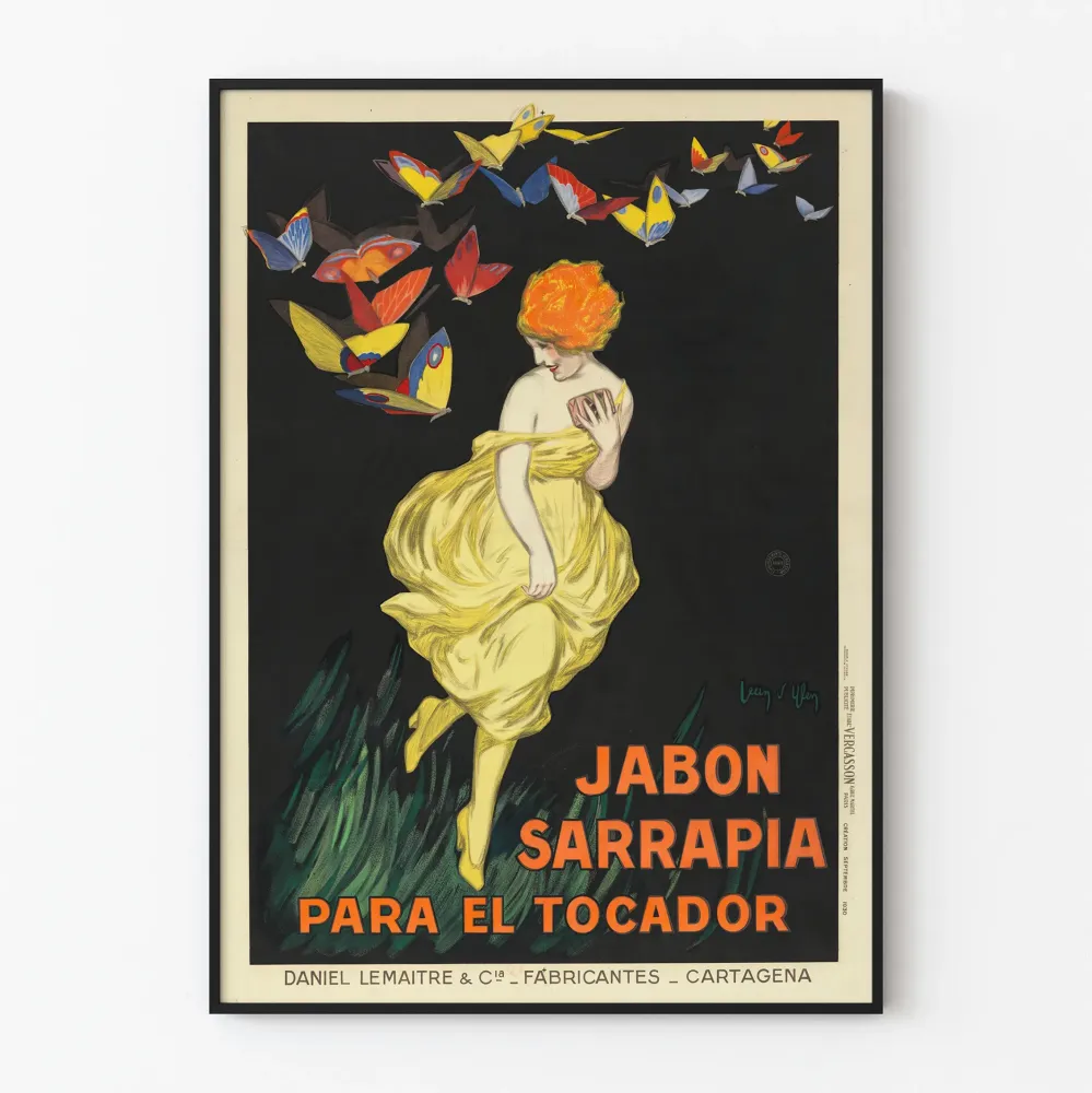 Vintage plakat reklamowy Jabon Sarrapia dekoracja ścienna