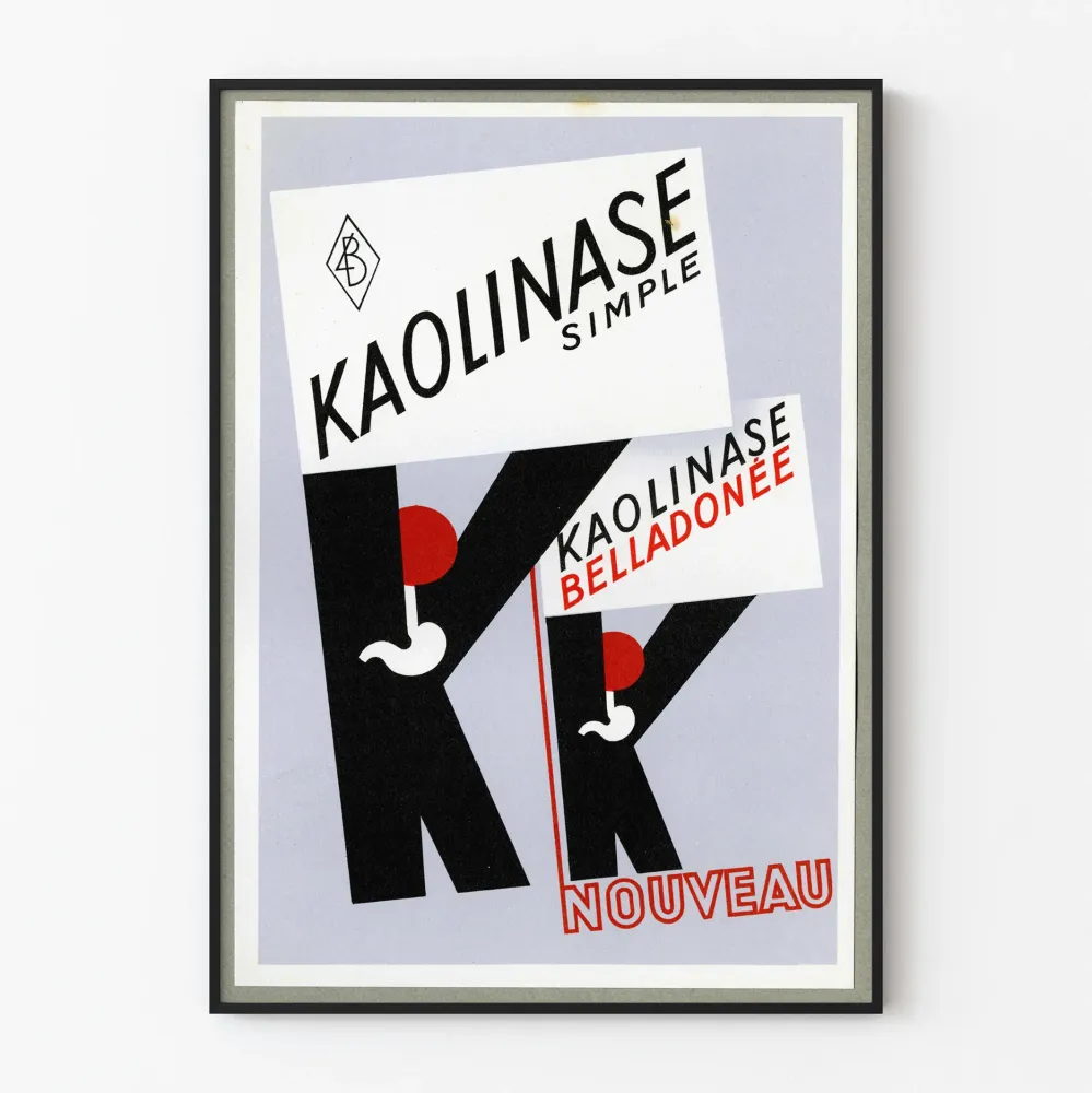 Vintage plakat reklamowy Kaolinase Belladonée