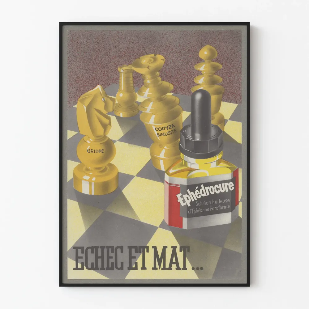Vintage plakat reklamowy Éphédrocure dekoracja ścienna