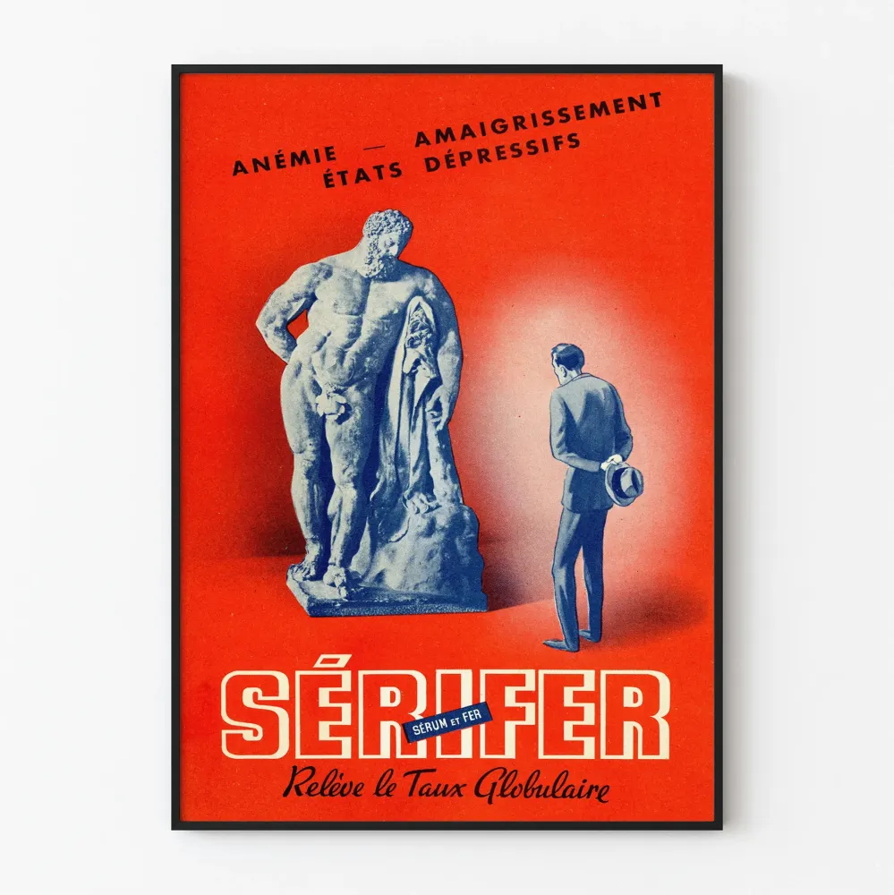 Vintage plakat reklamowy Sérifer do dekoracji ścian