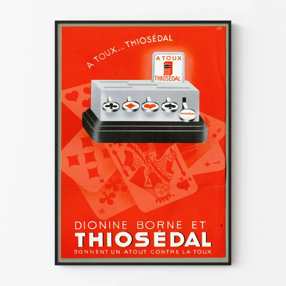 Vintage plakat reklamowy Thiosédal - Retro dekoracja ścienna