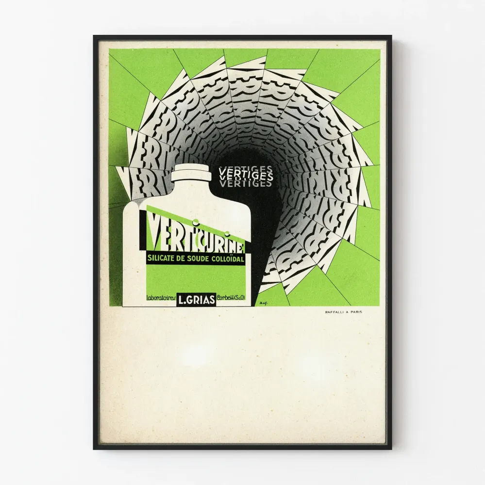 Vintage plakat reklamowy Verticurine do dekoracji ścian