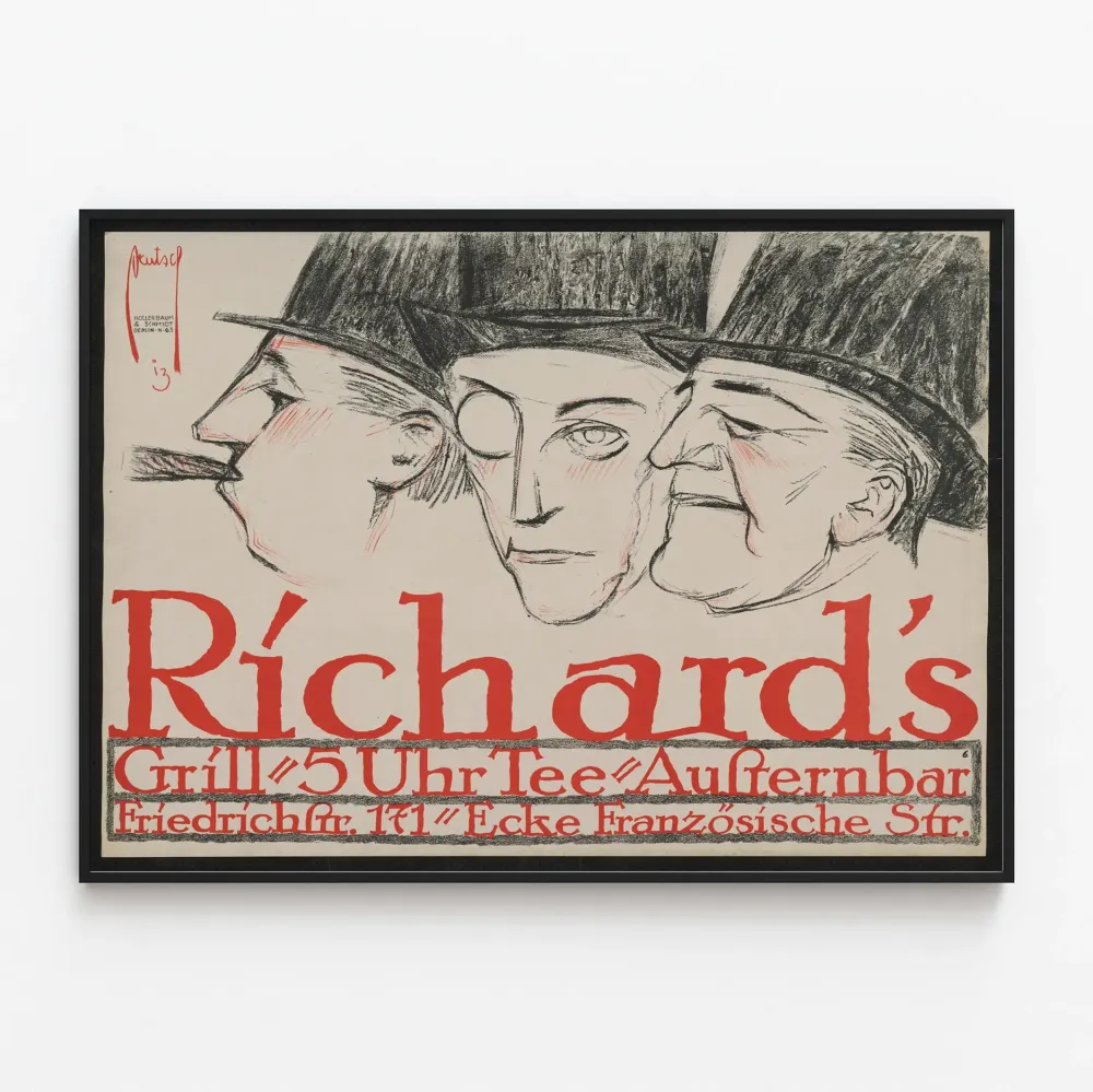 Vintage plakat Richards Grill - Artystyczna dekoracja ścienna