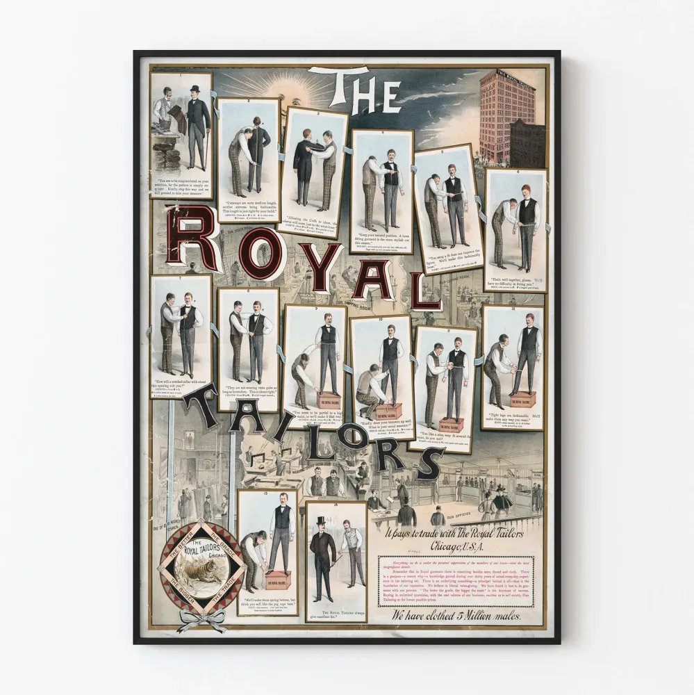 Vintage plakat Royal Tailors do eleganckiej dekoracji ściennej
