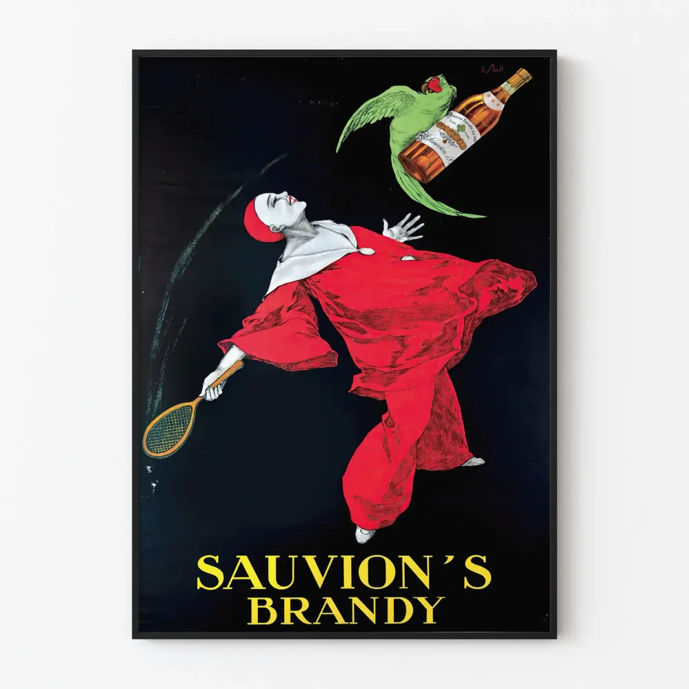 Vintage plakat Sauvion's Brandy - Elegancka i artystyczna dekoracja ścienna