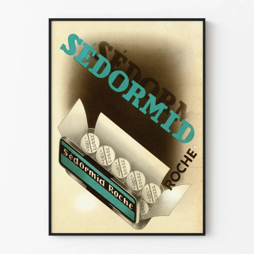 Vintage plakat Sedormid Roche do dekoracji ściennej