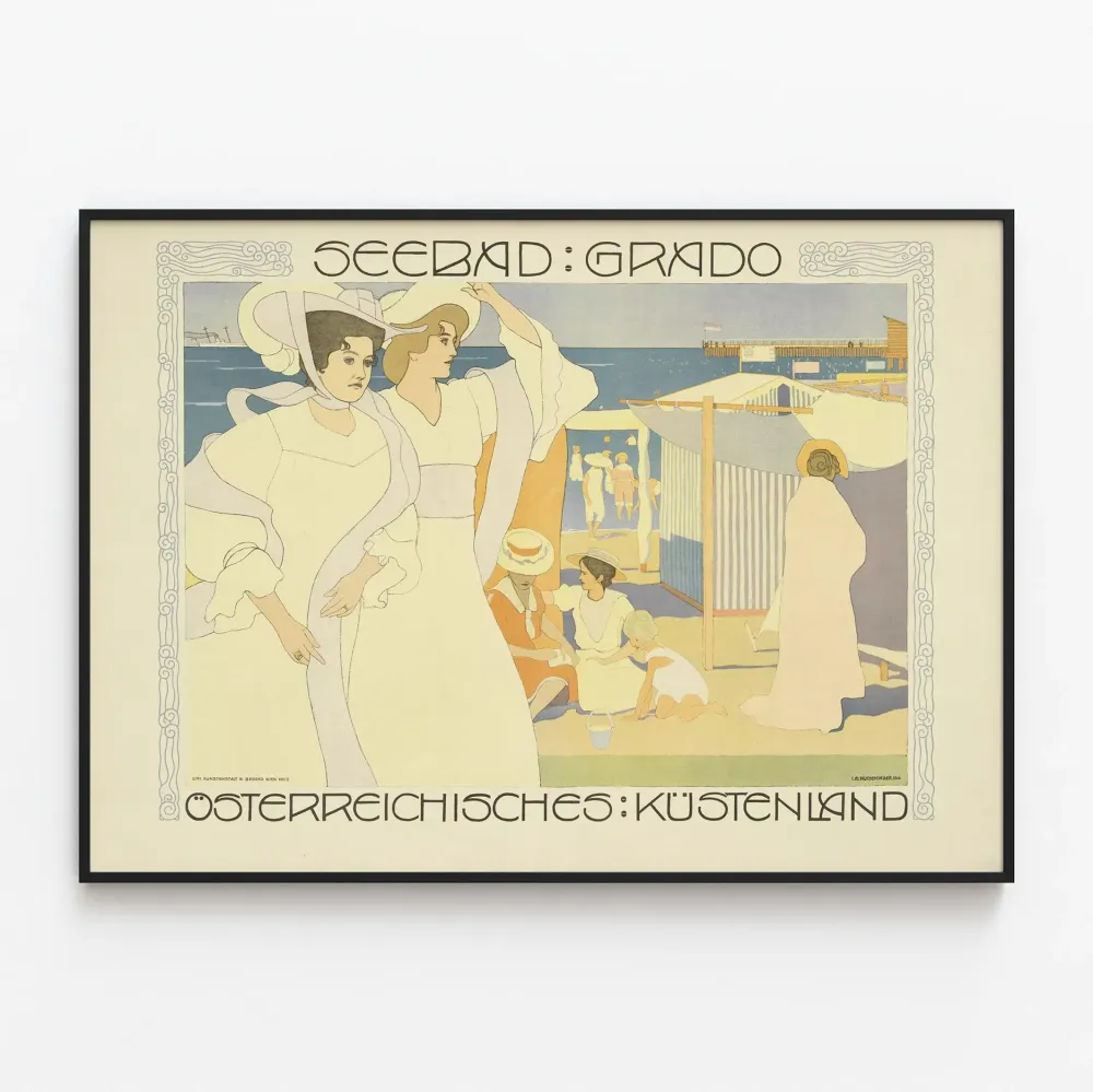 Vintage plakat Seebad Grado do eleganckiej dekoracji ściennej