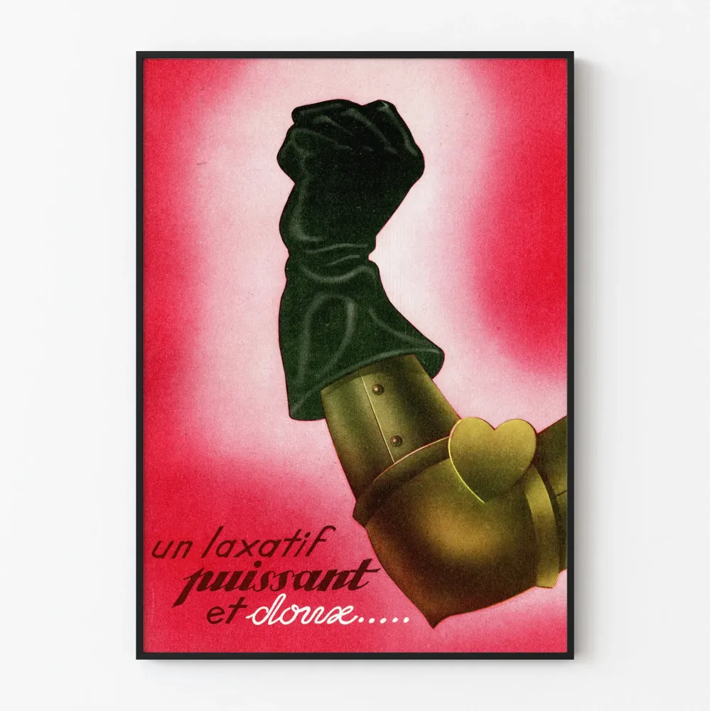Vintage plakat silny i łagodny środek przeczyszczający - dekoracja ścienna w stylu retro