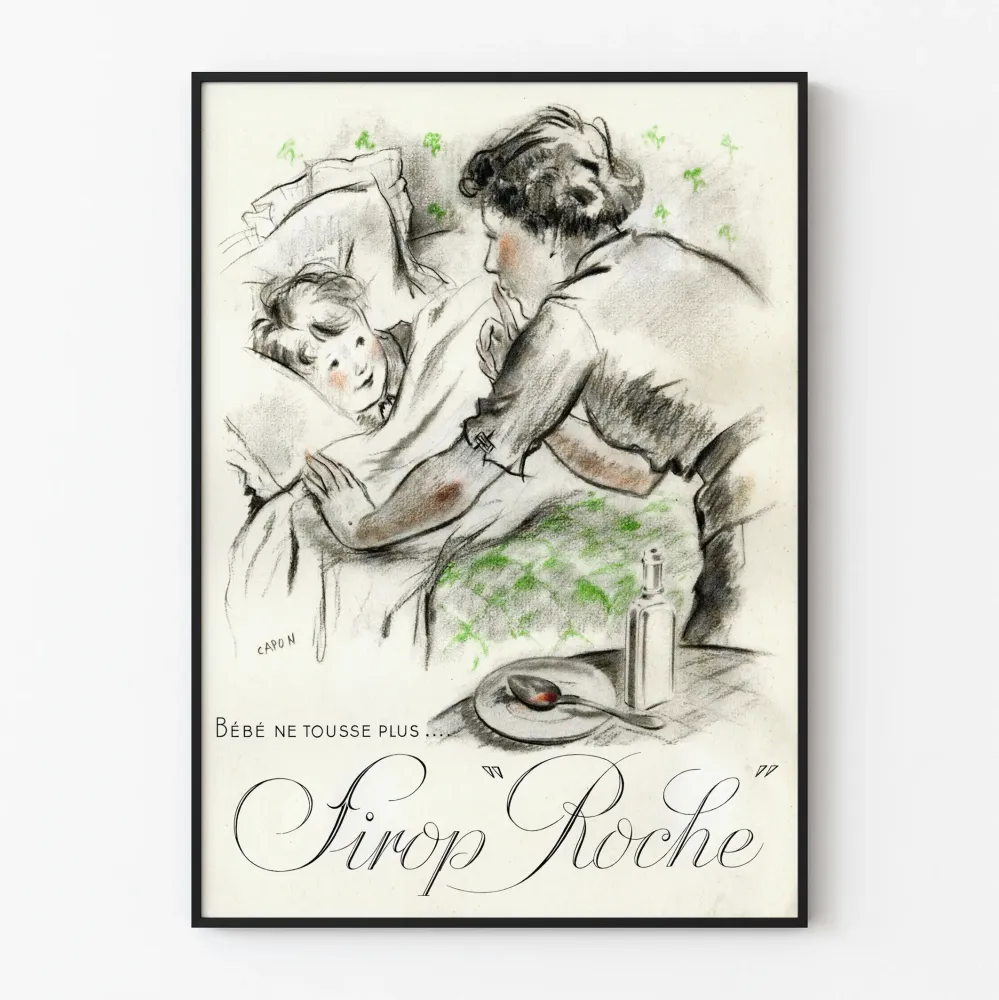 Vintage plakat Sirop Roche do dekoracji ściennych dla dzieci