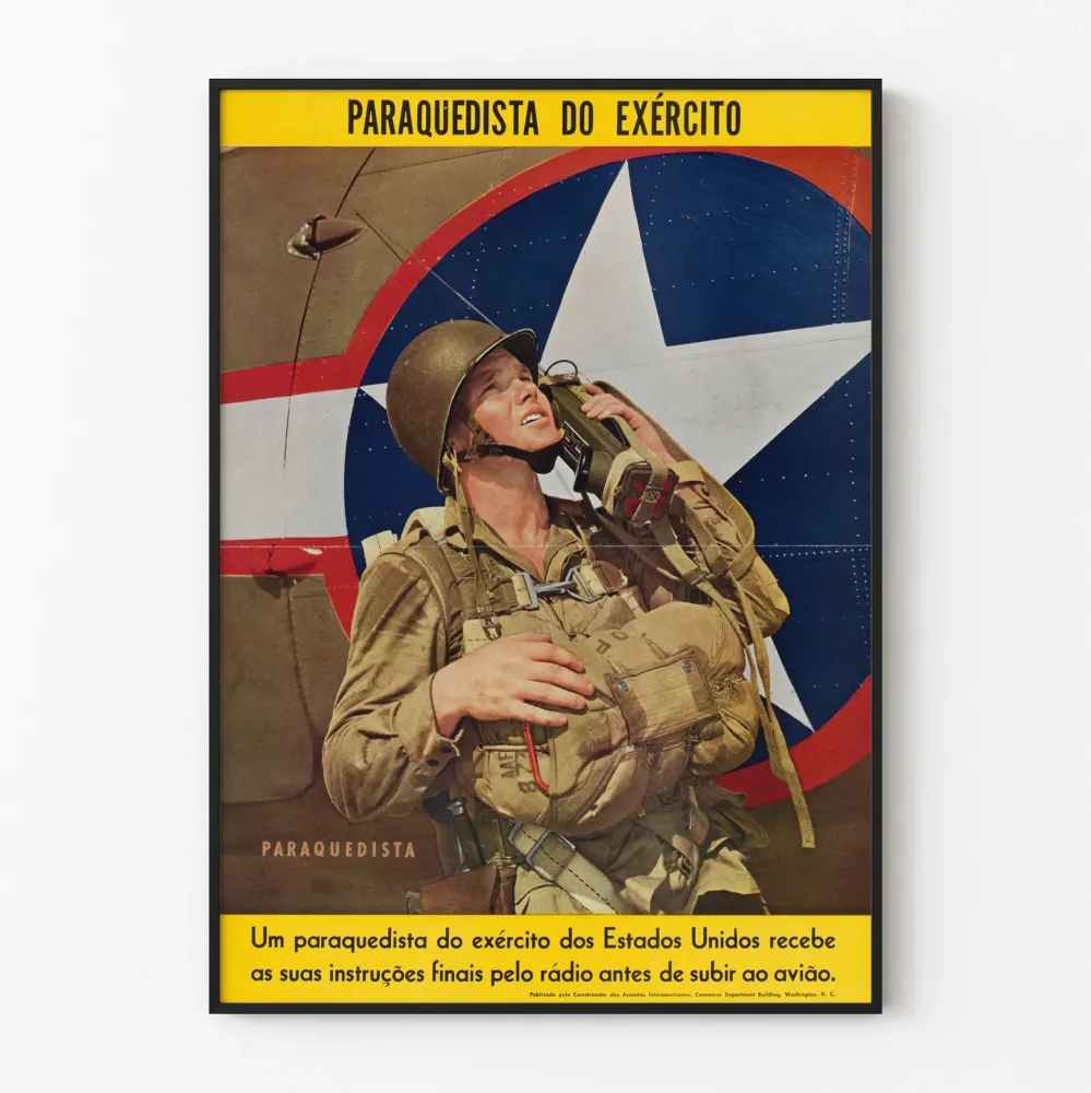 Vintage plakat spadochroniarza armii amerykańskiej
