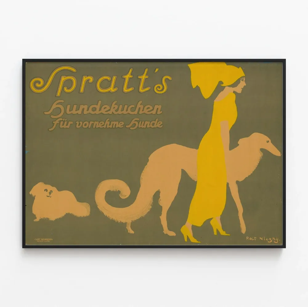 Vintage plakat Spratt's Hundekuchen do eleganckiej dekoracji ściennej