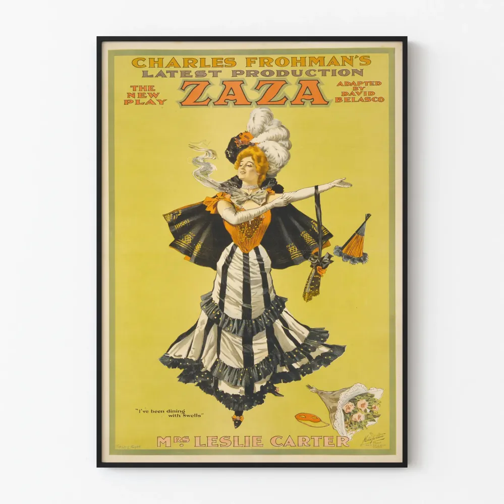 Vintage plakat teatralny Zaza - Elegancka dekoracja ścienna
