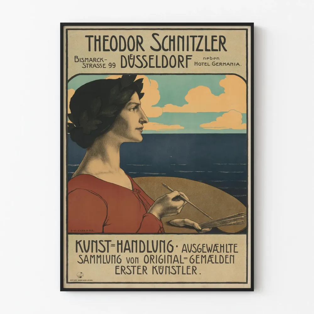 Vintage plakat Theodor Schnitzler Düsseldorf - Plakat dekoracji ściennej artystycznej