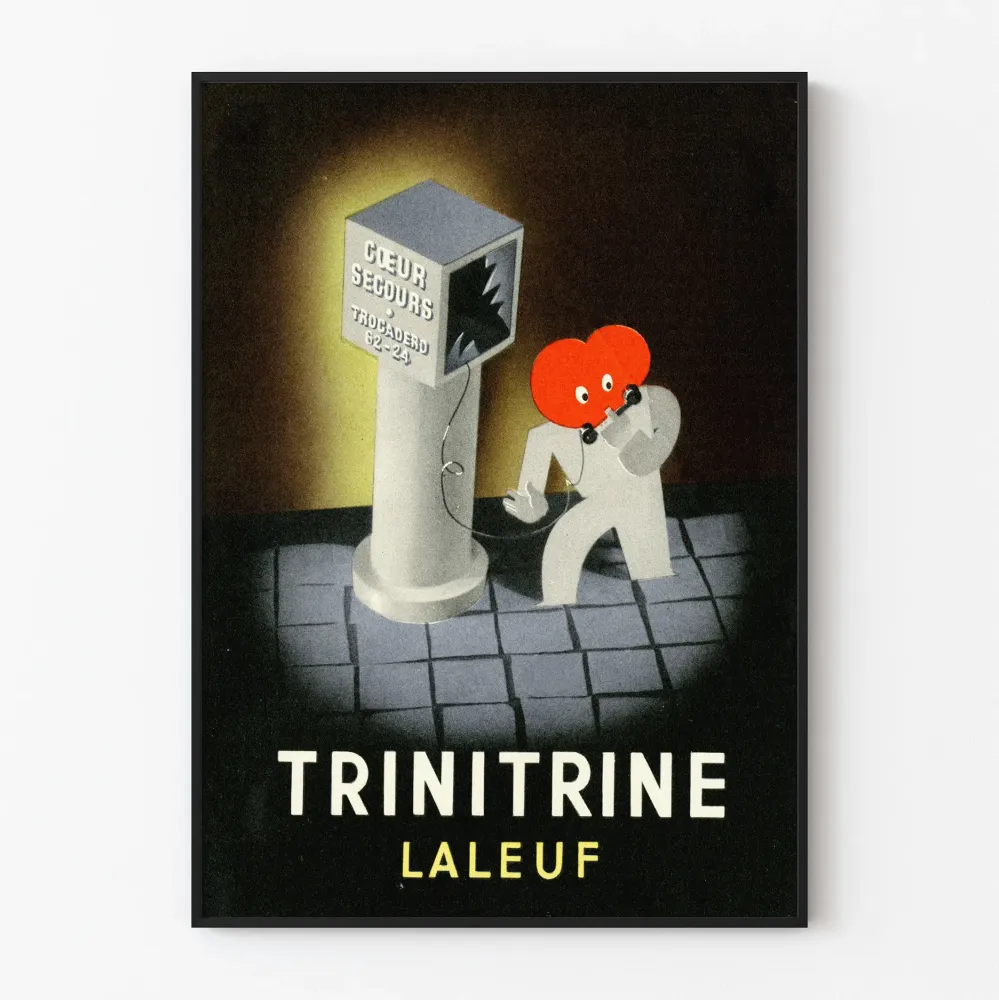 Vintage plakat Trinitrine Laleuf do dekoracji ściennych w stylu retro