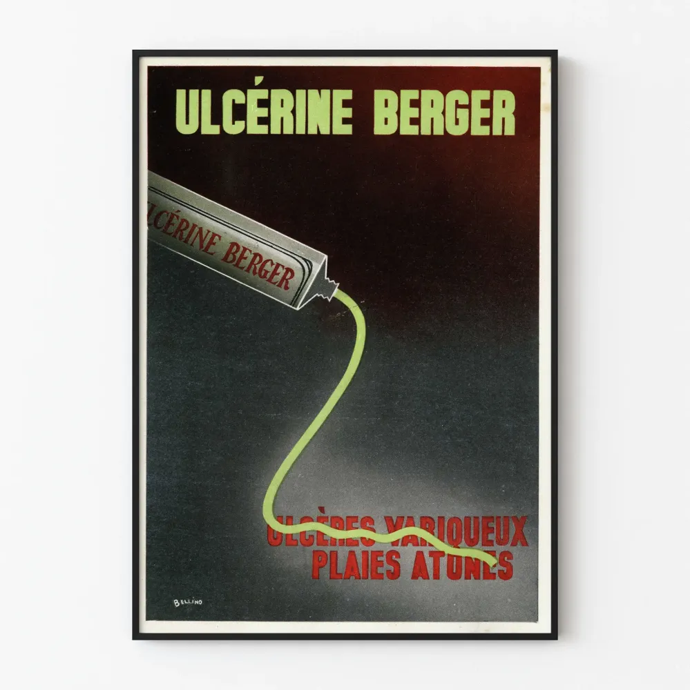 Vintage plakat Ulcérine Berger - Retro medyczna dekoracja ścienna
